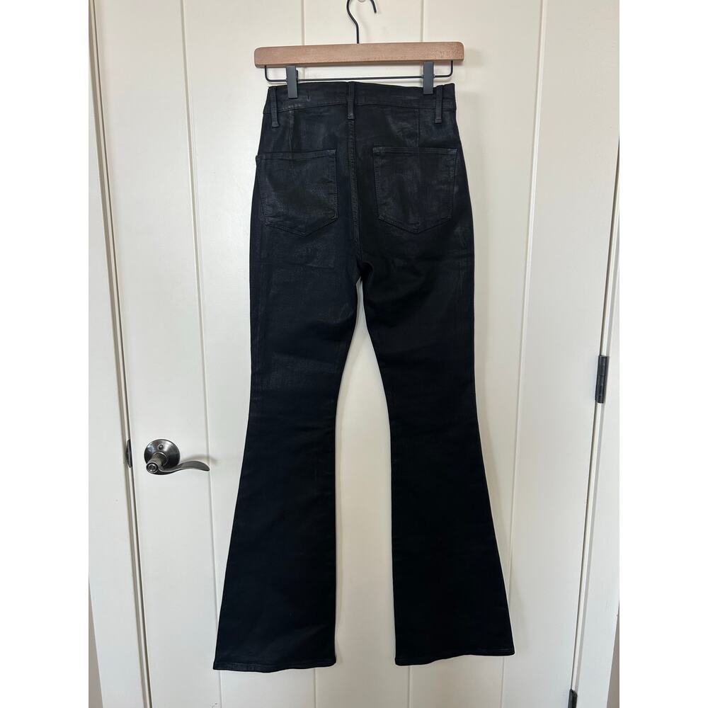 Frame Le Flare de Francoise Black Coated Flare Jeans Size 26 - Picture 3 of 10